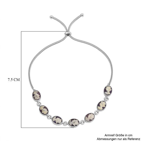 Italienische Kamee Armband aus Conch-Muschel in Silberton, 19cm image number 6