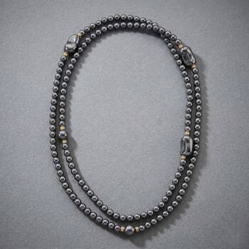 Terahertz Halskette ca. 40 cm Reiner Edelstahl Standard gelb vergoldet ca. 300.00 ct