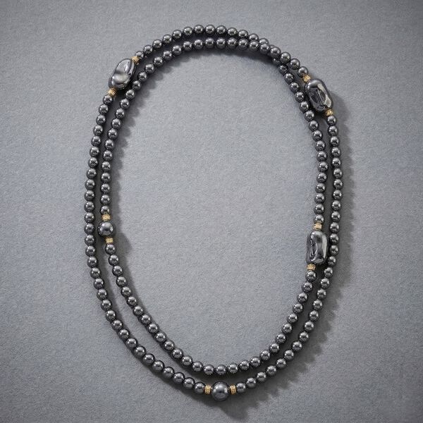 Terahertz Halskette ca. 40 cm Reiner Edelstahl Standard gelb vergoldet ca. 300.00 ct image number 2