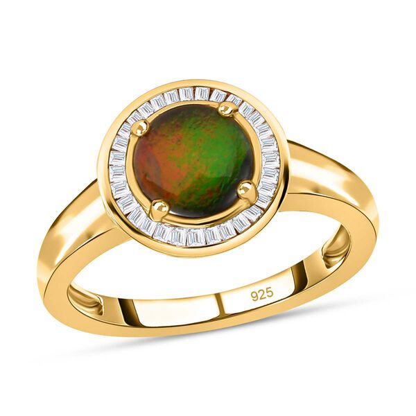 Ammolit und weißer Diamant-Ring - 1,28 ct. image number 4