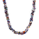 Mehrfarbig Edelsteine Halskette ca. 50 cm 925 Silber rhodiniert ca. 370.00 ct