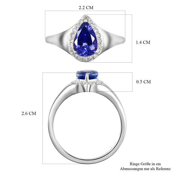 AA Tansanit und weißer Diamant-Ring, 585 Gold  ca. 1,79 ct image number 7