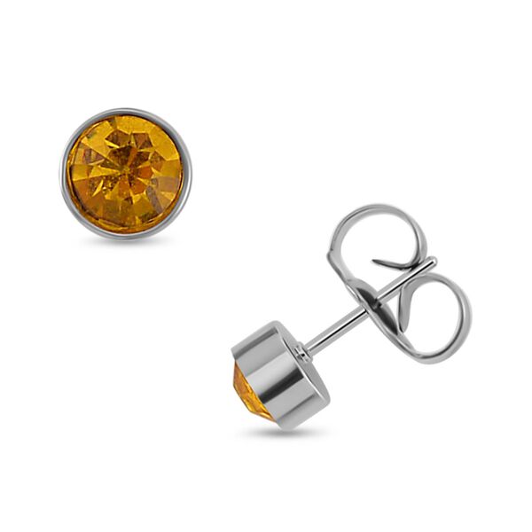 12er-Set- Austauschbare mehrfarbige Kristall-Ohrstecker in Silberton image number 6