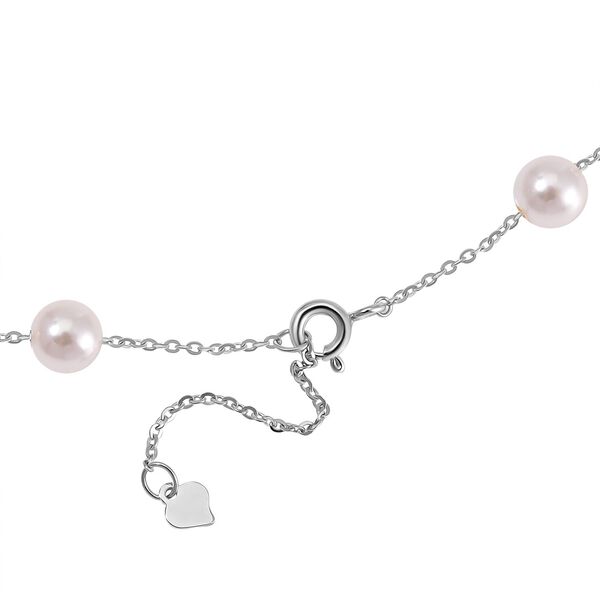 Wei&szlig;e Muschelkernperle Halskette, 45+5 cm image number 6