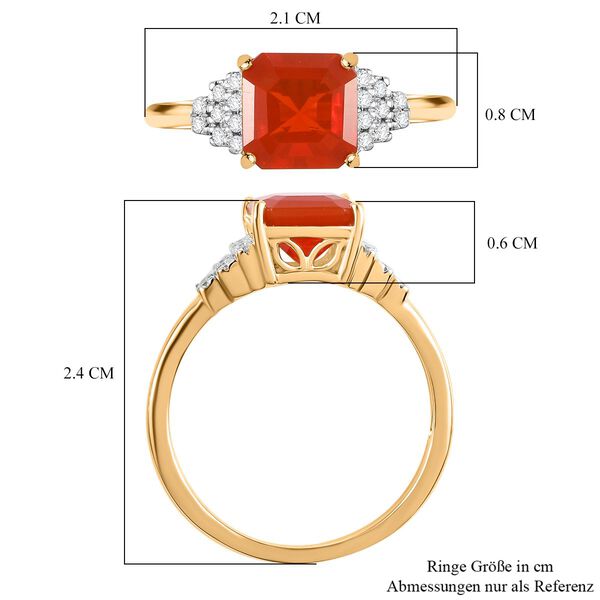 AAA Mexikanischer purpurroter Feueropal und Diamant Ring in 585 Gold - 1,46 ct. image number 7