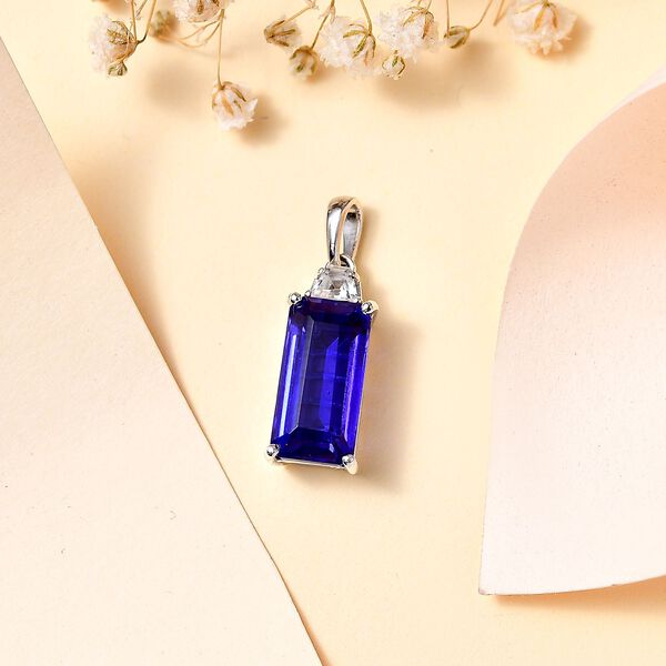 Tansanit-Farbe Quarz und Zirkon Anhänger - 4,68 ct. image number 2