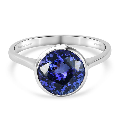 RHAPSODY AAAA Tansanit Solitär-Ring, 950 Platin  ca. 4,34 ct image number 0