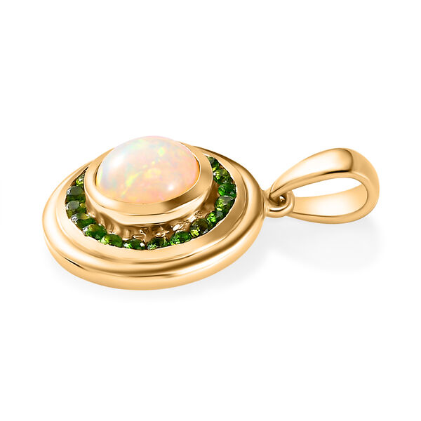 AA Nat&uuml;rlicher, &auml;thiopischer Welo Opal und Chromdiopsid-Anh&auml;nger - 1,34 ct. image number 4