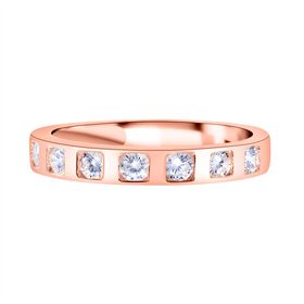 LUSTRO STELLA - Weißer Zirkonia-Ring, 925 Silber vergoldet - 0,60 ct.