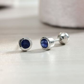 Masoala Saphir Ohrringe, 925 Silber rhodiniert - 0,77 ct.