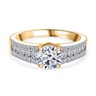 LUXURIANT DIAMOND - Lab Grown Diamant SI-GH SGL zertifiziert Ring 925 Silber 750 Gelbgold Vermeil (Größe 21.00) (10-15 Werktage Lieferzeit) ca. 1.51 ct