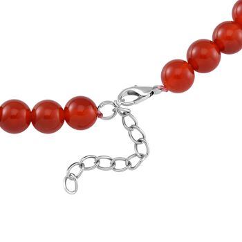 Rote Achat-Halskette, 50 cm - 365 ct.