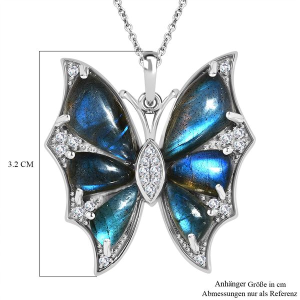 GP Italian Garden Kollektion- AA Labradorit, Zirkon und blauer Saphir-Anh&auml;nger und 45cm Kette- 15,36 ct. image number 6