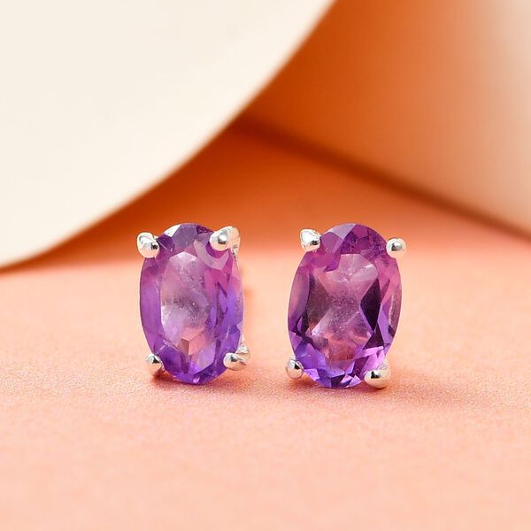 Afrikanische Amethyst Ohrringe, 925 Silber ca. 0.80 ct image number 2