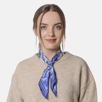 LA MAREY 100% nat&uuml;rlicher Maulbeerseiden Schal, Gr&ouml;&szlig;e: 52x52 cm, Safari Muster