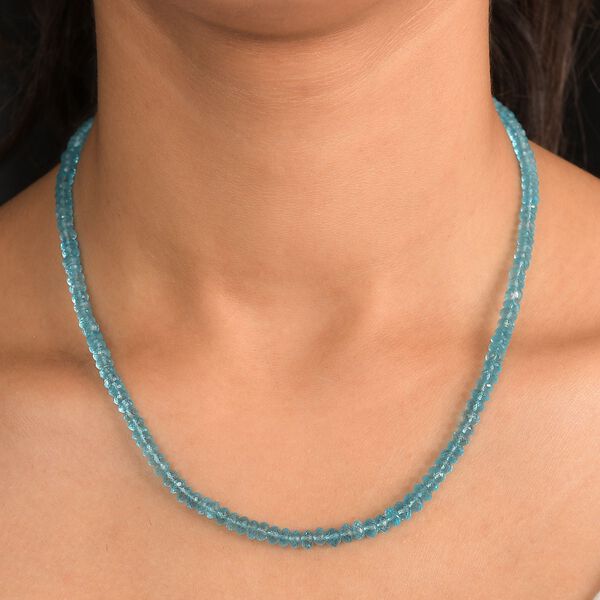 D'Joy AA Blauer Apatit Halskette ca. 45 cm 925 Silber rhodiniert ca. 84,70 ct. image number 2