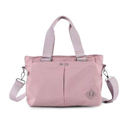 Umh&auml;ngetasche mit mehreren Rei&szlig;verschlussf&auml;chern, abnehmbarem Schulterriemen und Tragegriffen, Gr&ouml;&szlig;e 26x11x20 cm, Rosa