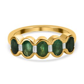 Kagem sambischer Smaragd und Zirkon-Ring - 1,19 ct.