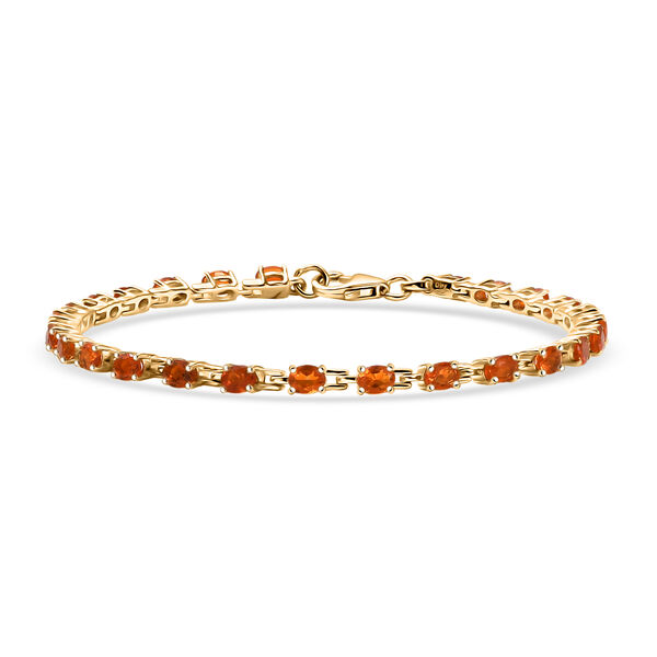 D'Joy AAA Blaze Feueropal Armband ca. 20 cm 925 Silber 750 Gelbgold Vermeil ca. 3,11 ct.