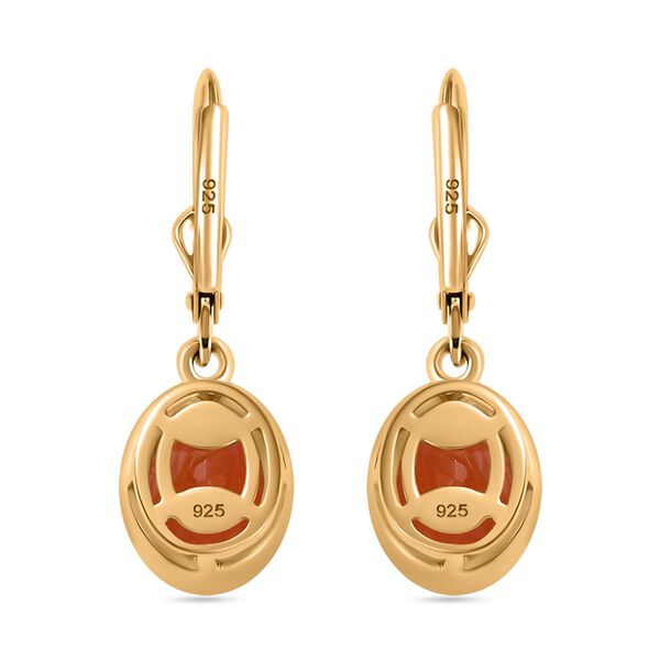 Padparadscha Quarz Triplette Ohrringe 925 Silber 750 Gelbgold Vermeil ca. 4.12 ct image number 5