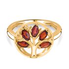 Roter Granat Lebensbaum Ring, 925 Silber Gelbgold Vermeil (Größe 17.00) ca. 0.95 ct
