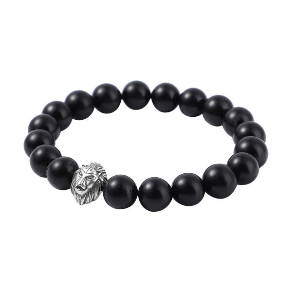 Schungit Armband, 19 cm, (9-11mm),925 Silber Schwarz oxidiert ca. 134.00 ct image number 2