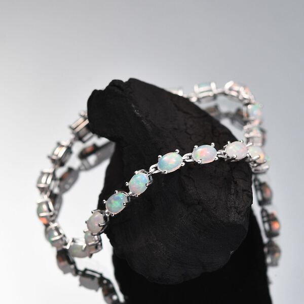 AA Nat&uuml;rliches, &auml;thiopisches Welo Opal Armband, 925 Silber rhodiniert image number 2