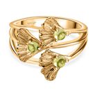 GP Italienische Garten Kollektion - AA Natürlicher Peridot, Kanchanaburi Blauer Saphir Ring, 925 Silber Gelbgold Vermeil (Größe 19.00) ca. 0.53 ct