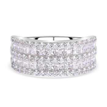 Lustro Stella - Wei&szlig;er Zirkonia-Ring, 925 Silber rhodiniert  ca. 2,91 ct