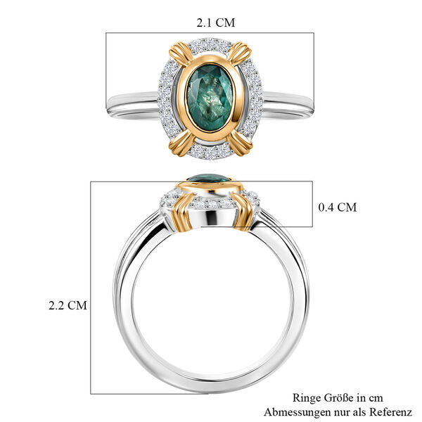 Grandidierit und Zirkon Ring 925 Silber Bicolor  ca. 0,97 ct image number 7