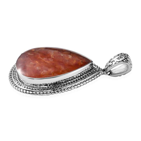 Feueropal-Fragment Anh&auml;nger, Edelstahl ca. 5,33 ct image number 4