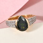 Natürlicher Chromdiopsid und Zirkon Ring 925 Silber vergoldet  ca. 2,58 ct image number 1