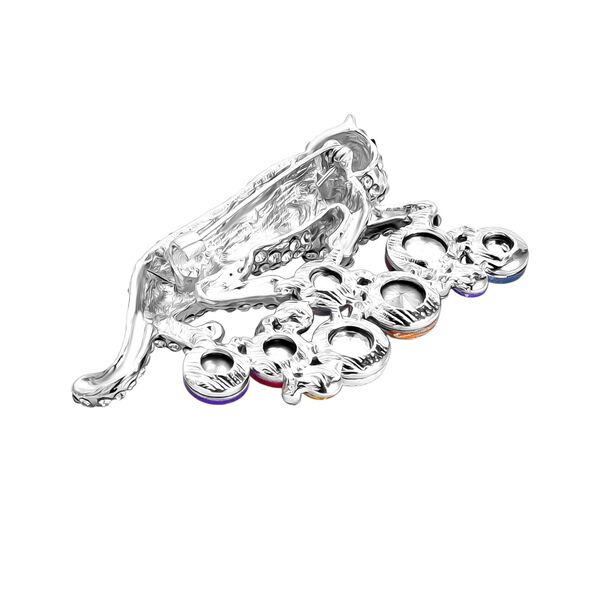 Mehrfarbige Kristall-Brosche, Leopard image number 5