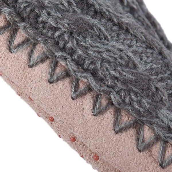 1 Paar superweiche und rutschfeste Kunstfell Hausschuhe, Gr&ouml;&szlig;e L, 28,5 cm, Grau und Wei&szlig; image number 3