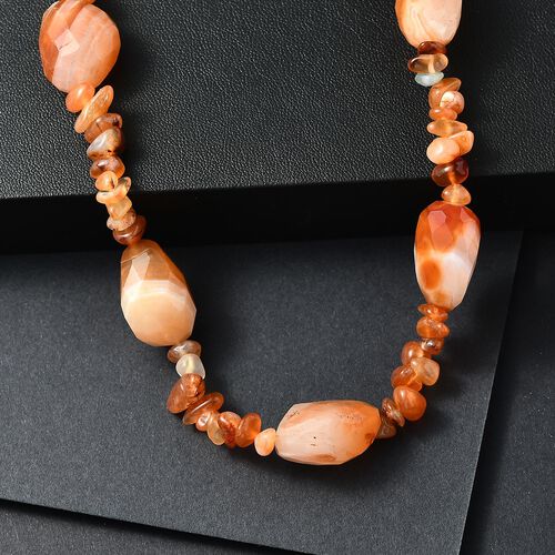 Karneol Halskette ca. 60 cm Messing Nickelfreies Messing ca. 380,00 ct. image number 1