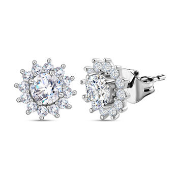 Wei&szlig;e Zirkonia-Ohrringe, 925 Silber platiniert ca. 4,47 ct