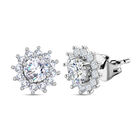 Weiße Zirkonia-Ohrringe, 925 Silber platiniert ca. 4,47 ct