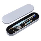 Premium Kollektion - Echter Sleeping Beauty Türkis Kugelschreiber mit extra Mine und Schlüsselanhänger