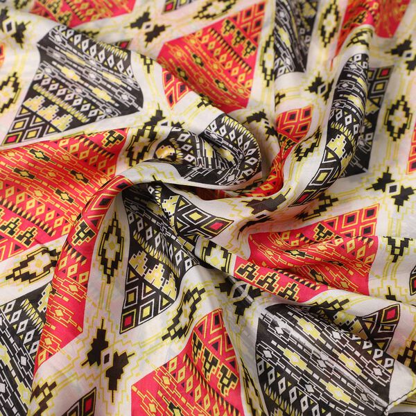 100% nat&uuml;rlicher Satin Seiden Schal, Rhombus Muster, Rot image number 6