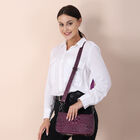 Schultertasche aus 100% echtem Leder mit Kroko-Prägung, Lila  image number 1