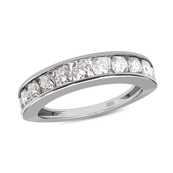 Diamant Half Eternity-Ring, I2-GH SGL zertifiziert, 585 Wei&szlig;gold (Gr&ouml;&szlig;e 18.00) ca. 1,00 ct image number 4