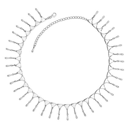 Lucy Q Drop Kollektion - verstellbare Halskette, ca. 40-50 cm, 925 Silber rhodiniert, ca. 40,00g