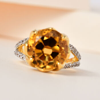 Citrin und Zirkon Ring- 8,04 ct.