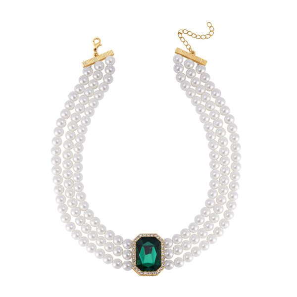 Glasperlen, gr&uuml;nes Glas und wei&szlig;es Kristall-Schmuckset image number 3