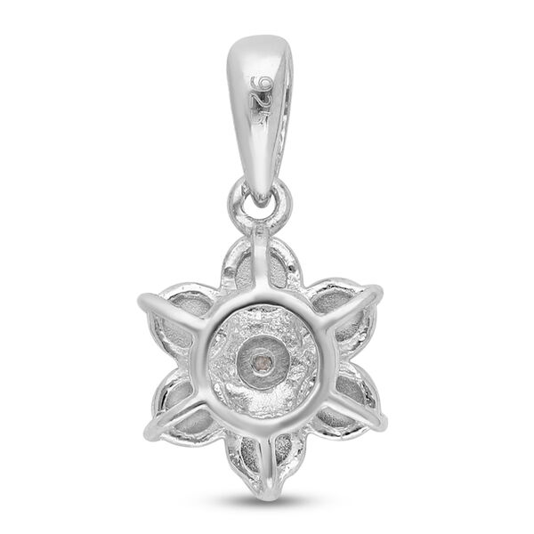 Floraler Diamant-Solitär-Anhänger in Silber image number 5