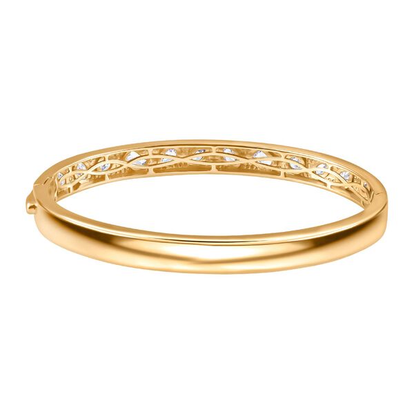 Wei&szlig;er Zirkonia Armreif ca. 19 cm Messing image number 5