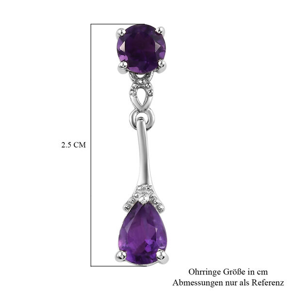 Afrikanisch Amethyst Ohrhänger 925 Silber platiniert ca. 2,11 ct  image number 5
