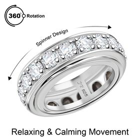 J Francis gefertigt mit SWAROVSKI- Weißer Swarovski Kristall Spinning-Ring