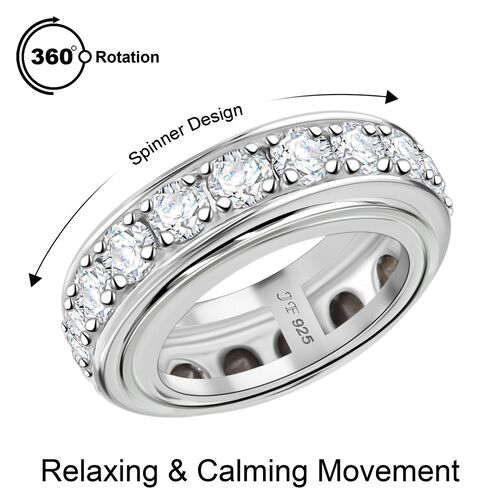 J Francis gefertigt mit SWAROVSKI- Weißer Swarovski Kristall Spinning-Ring image number 0