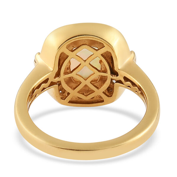 Natürlicher Äthiopischer Opal und Zirkon Ring 925 Silber vergoldet  ca. 1,41 ct image number 5